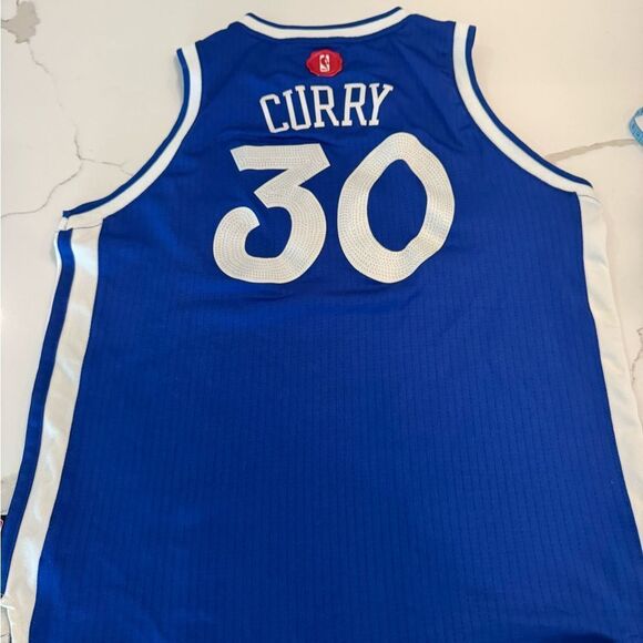 NBA Blue and White Warriors Jersey - Picture 3 of 8